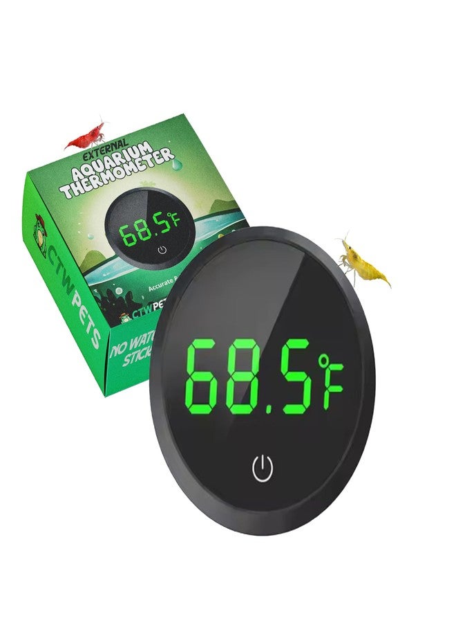 CTWPets Digital Fish Tank Thermometer, LED Display, ±0.9°F Accuracy, for Aquarium, Fish, Axolotl, Turtle - Image 1